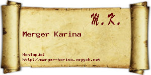 Merger Karina névjegykártya